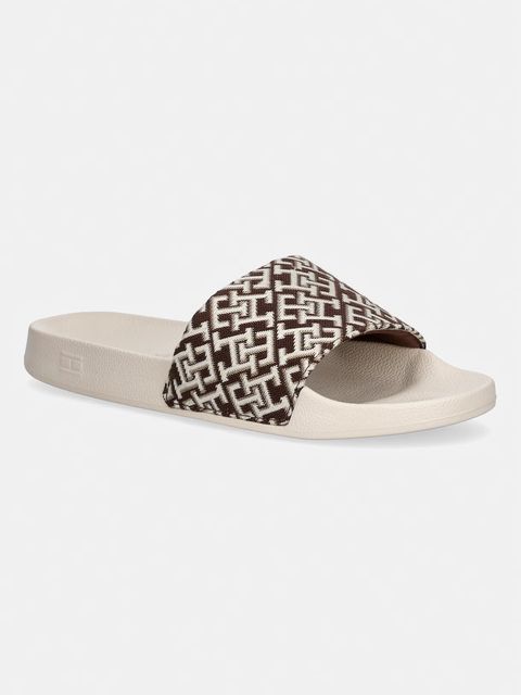 Tommy Hilfiger klapki damskie TH MONOGRAM POOL SLIDE - zdjęcie produktu nr 1