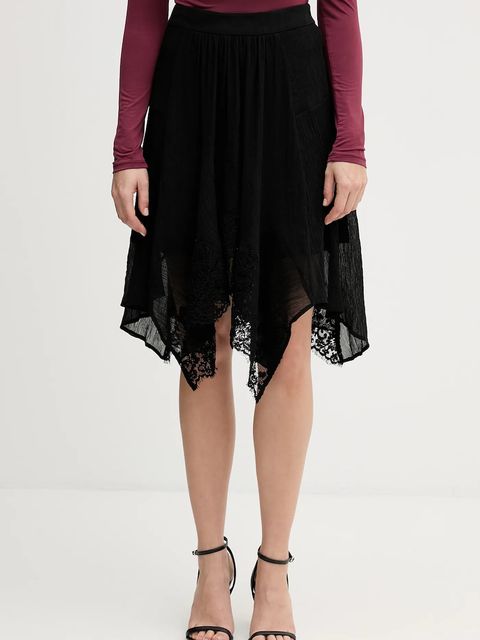 Sisley spódnica kolor czarny midi rozkloszowana 40RBL002Y - zdjęcie produktu nr 1