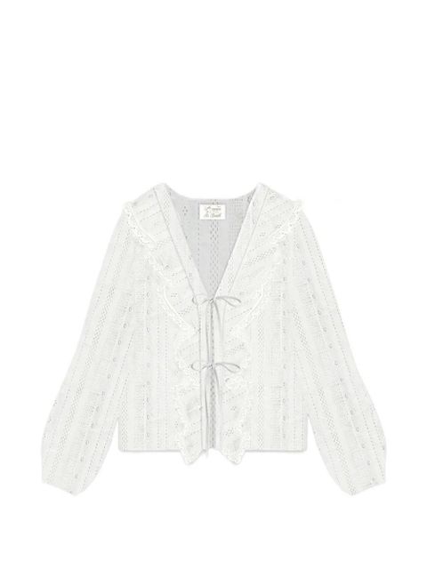 MC2 Saint Barth lace striped shirt - White - zdjęcie produktu nr 1