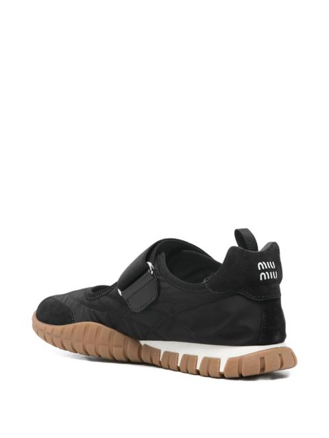 Miu Miu strap-fastening ballet flats - Black