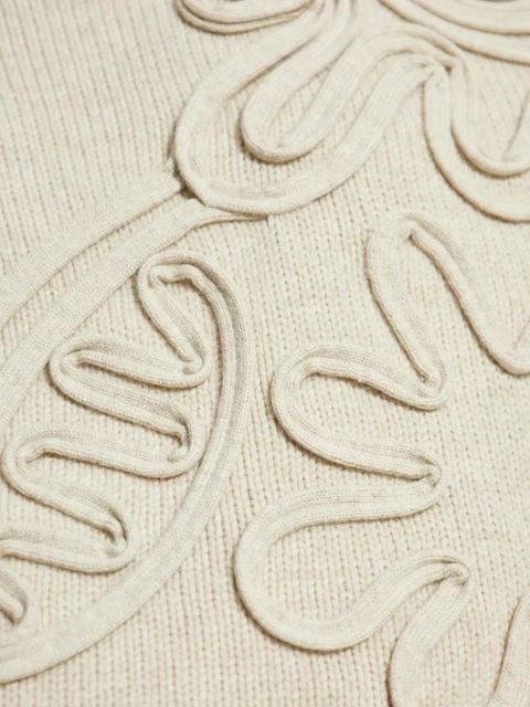 Cult Gaia floral-applique mock-neck sweater - Neutrals