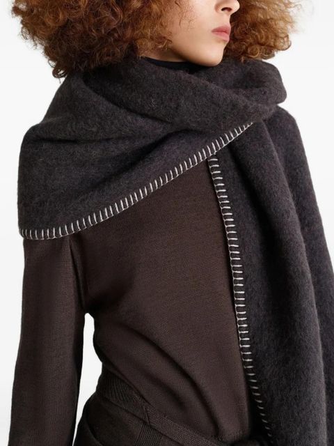 LEMAIRE stitched-edge wool scarf - Brown - zdjęcie produktu nr 2