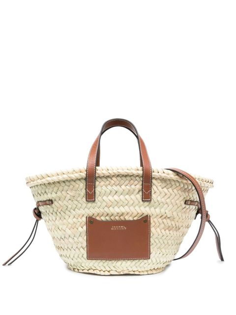 ISABEL MARANT mini Cadix raffia basket bag - Neutrals