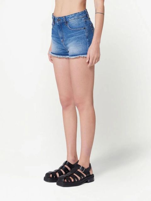 AMI Paris frayed denim mini shorts - Blue - zdjęcie produktu nr 2