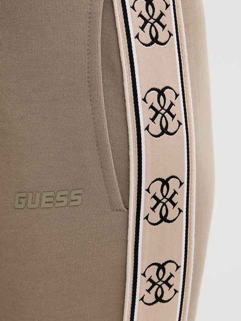 Guess spodnie dresowe BRITNEY kolor beżowy z aplikacją V2YB15 KB3P2