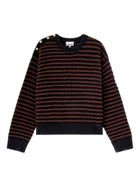 GANNI button striped knitwear - Black - zdjęcie produktu nr 1