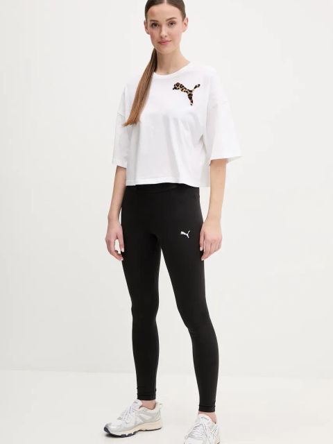 Puma legginsy damskie kolor czarny gładkie 682424