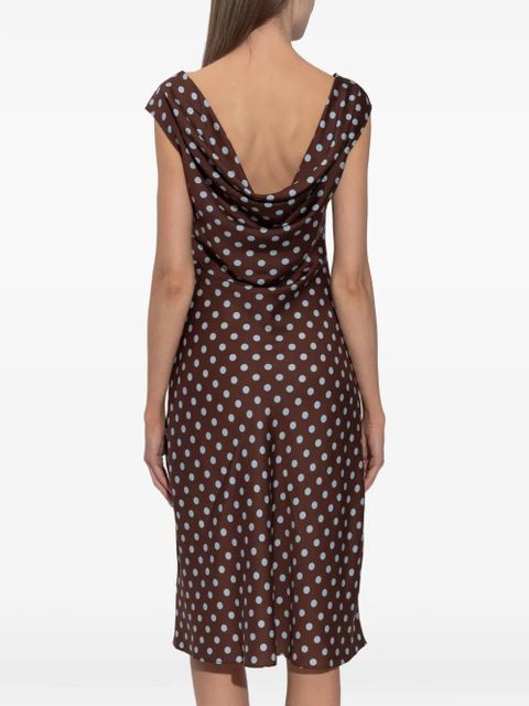 Posse polka dot midi dress - Brown