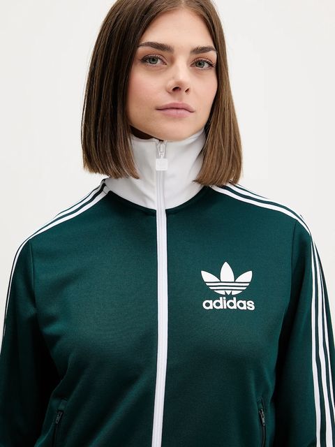 adidas Originals bluza Classic Tt damska kolor zielony wzorzysta JX7852 - zdjęcie produktu nr 2