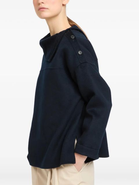 Yves Salomon double-sided asymmetric-neck sweater - Blue - zdjęcie produktu nr 1