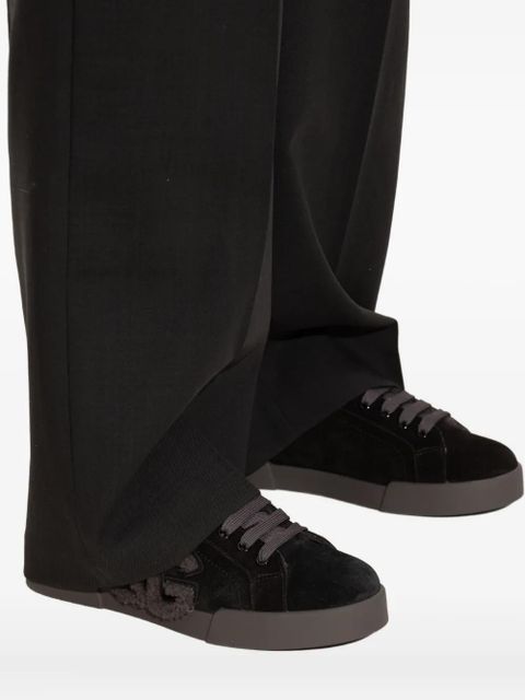Dolce & Gabbana logo-detail suede trainers - Black