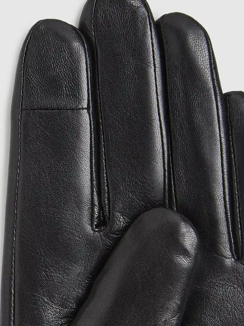 Karl Lagerfeld rękawiczki skórzane K/AUTOGRAPH damskie kolor czarny A4W33017