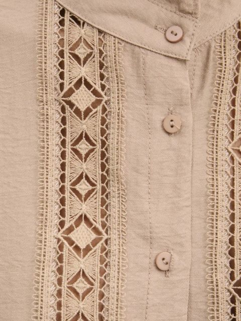 Answear.LAB koszula damska kolor beżowy regular ze stójką