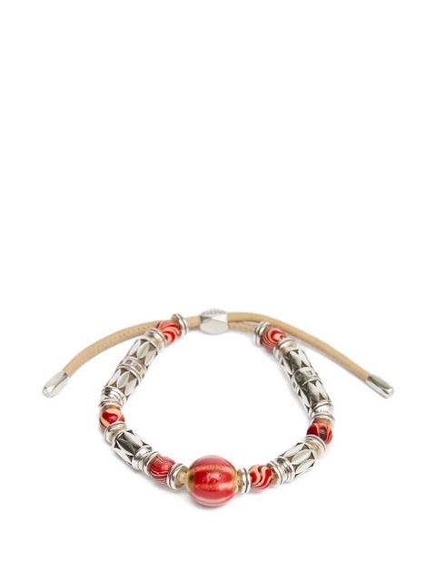 ISABEL MARANT Janys beaded leather bracelet - Silver - zdjęcie produktu nr 1