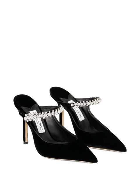 Jimmy Choo 100mm crystal-embellished heeled mules - Black - zdjęcie produktu nr 2