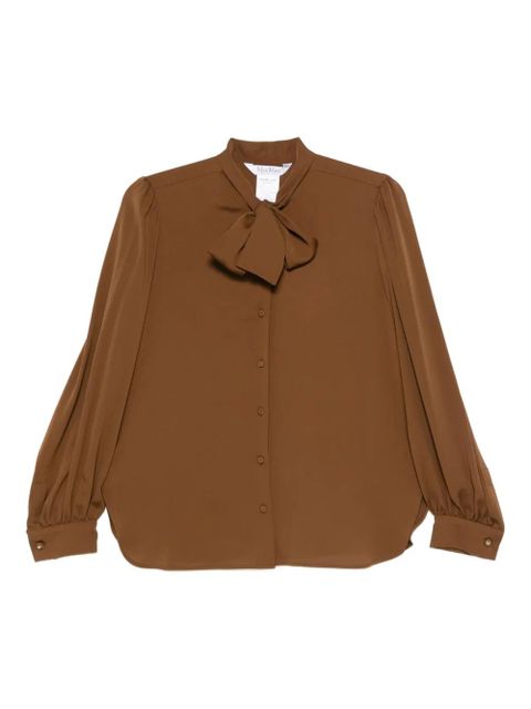 Max Mara bow-detailing buttoned blouse - Brown - zdjęcie produktu nr 1