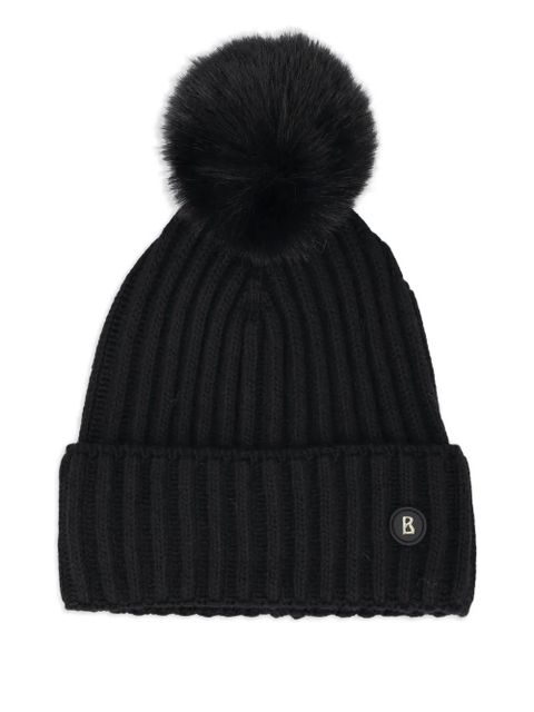 BOGNER pompom ribbed hat - Black - zdjęcie produktu nr 1