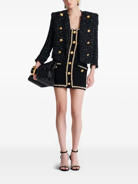 Balmain pearl embellishment dress - Black