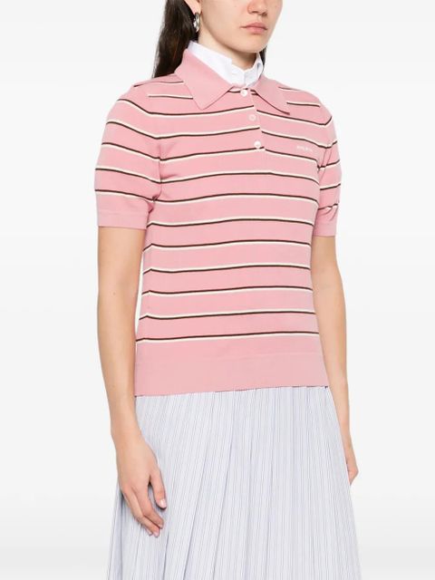 Miu Miu striped polo T-shirt - Pink