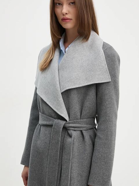 MACKAGE płaszcz wełniany kolor szary przejściowy oversize MAI-CN