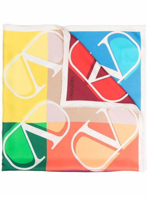 Valentino Garavani VLogo silk scarf - Red - zdjęcie produktu nr 1