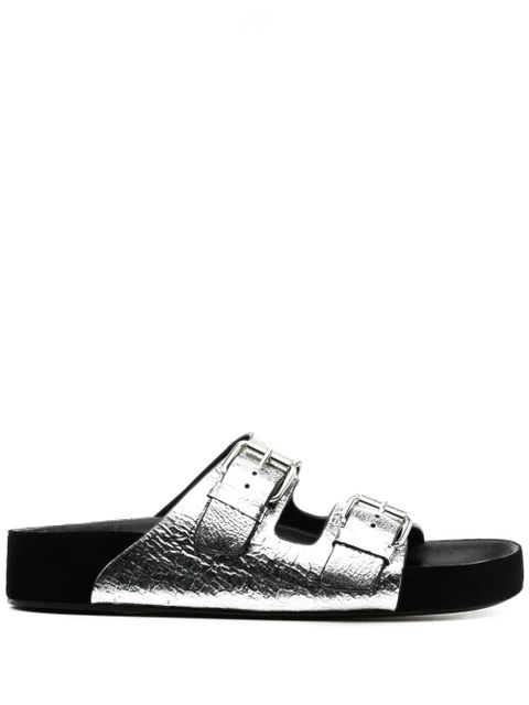 MARANT ÉTOILE Lennyo leather slides - Silver