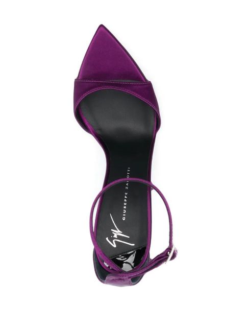 Giuseppe Zanotti 105mm pointed-toe satin pumps - Purple