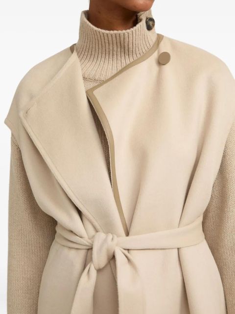 Yves Salomon belted cashmere-blend cape - Neutrals