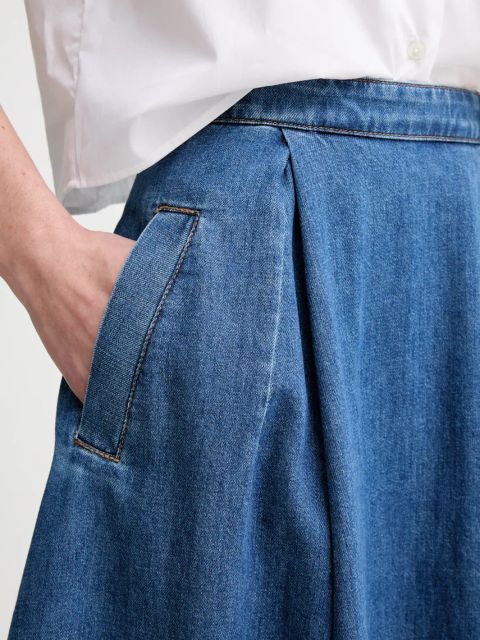 Weekend Max Mara spódnica jeansowa kolor niebieski midi rozkloszowana 2515101016600