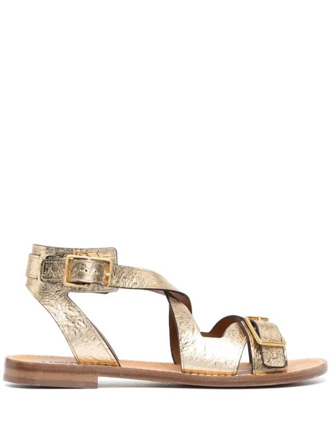 Zadig&Voltaire Cecilia Caprese crinkled-finish sandals - Gold - zdjęcie produktu nr 1