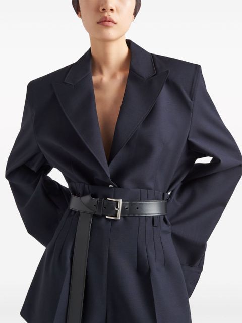 Prada single-breasted mohair shirt jacket - Blue