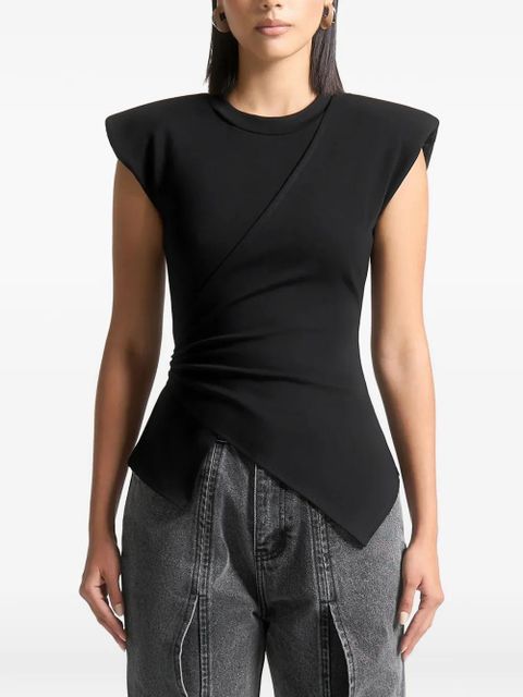 Manière De Voir wide-shoulder ruched-waist top - Black - zdjęcie produktu nr 2