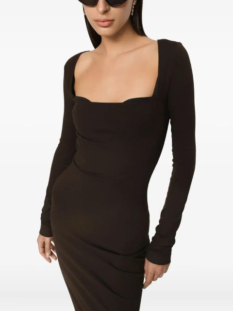 Dolce & Gabbana jersey midi dress - Brown
