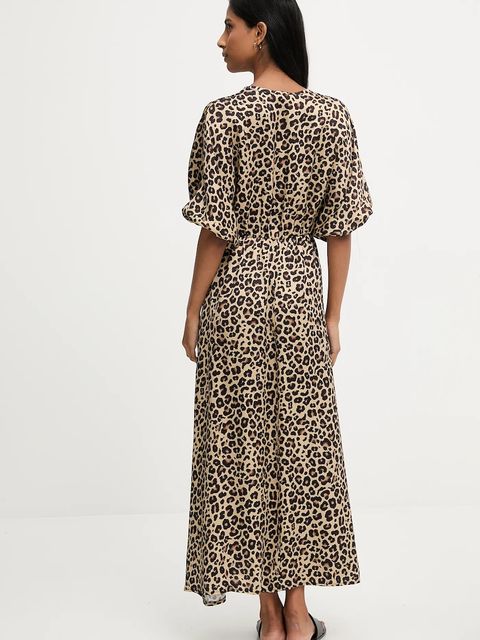 Answear.LAB sukienka kolor beżowy maxi prosta - zdjęcie produktu nr 2