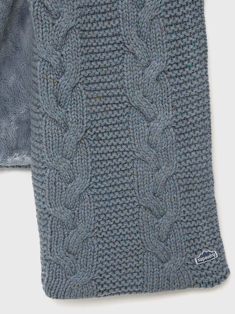 Superdry szalik z domieszką wełny kolor granatowy gładki