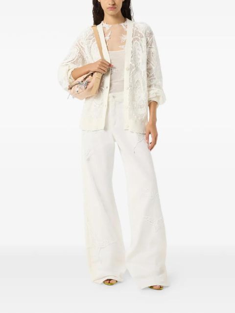 Blumarine butterfly-applique cardigan - White - zdjęcie produktu nr 2