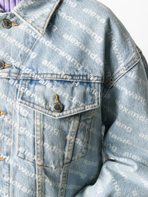 Alexander Wang Falling Back logo-print denim jacket - Blue