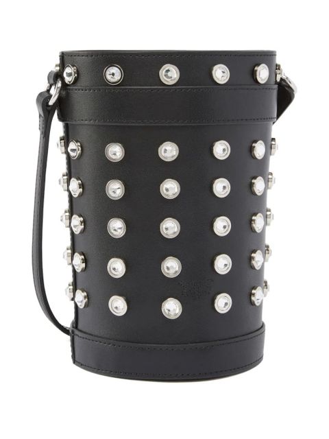 PINKO crystal-embellished leather bucket bag - Black - zdjęcie produktu nr 2