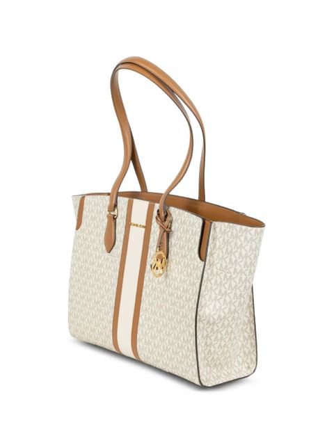 Michael Kors logo-pattern charm tote bag - Neutrals