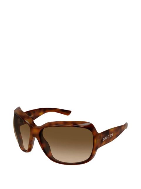Gucci Eyewear tortoiseshell-effect geometric-frame sunglasses - Brown - zdjęcie produktu nr 2
