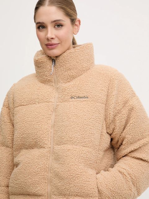 Columbia kurtka Puffect Sherpa damska kolor beżowy zimowa oversize 2089231 - zdjęcie produktu nr 2