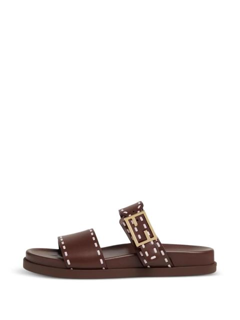 FENDI Feel buckle detail sandals - Brown