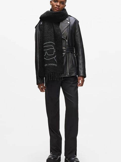 Karl Lagerfeld szalik z dodatkiem wełny IKON - zdjęcie produktu nr 2