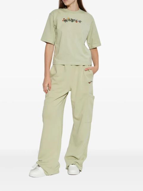 Off-White logo-embroidered cargo pants - Green