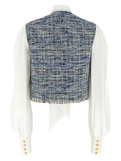 Balmain tweed-panel blouse - Blue - zdjęcie produktu nr 2