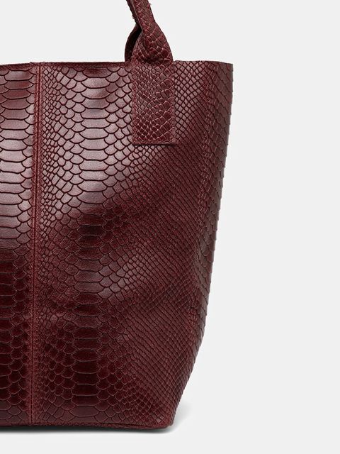 Answear Lab torebka skórzana kolor bordowy