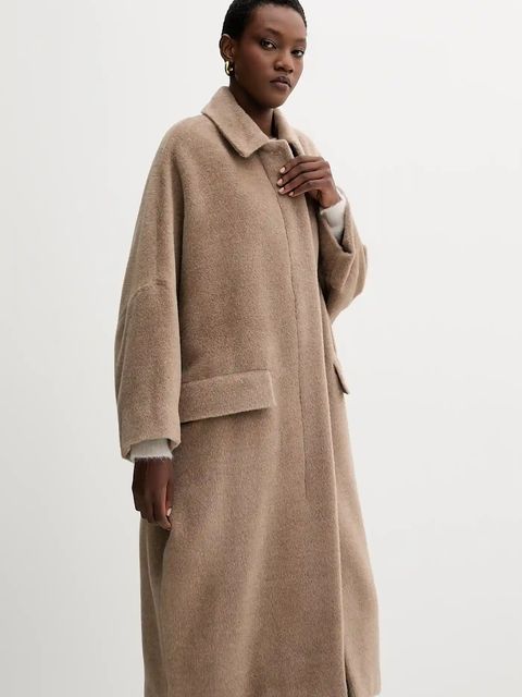 Marella płaszcz wełniany kolor brązowy 2523016122200