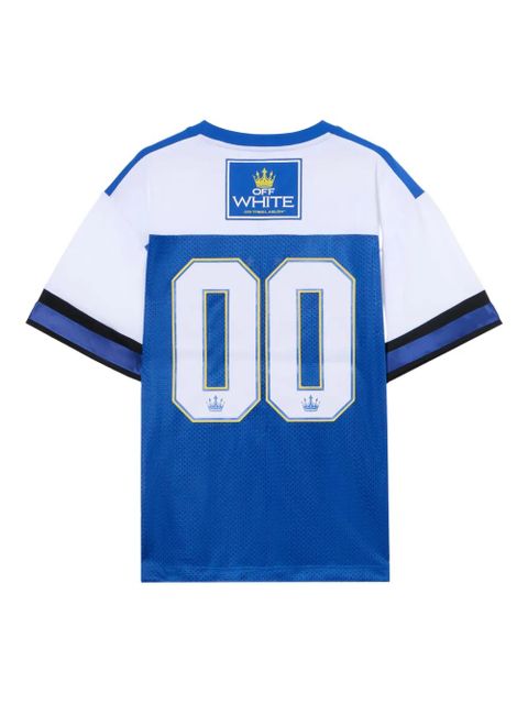 Off-White 00 Royal Mesh Football Logo T-Shirt - Blue
