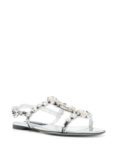 Dolce & Gabbana crystal-embellished sandals - Silver - zdjęcie produktu nr 2