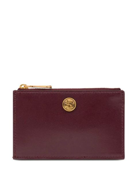 ETRO Pegaso-plaque leather card holder - Red - zdjęcie produktu nr 1